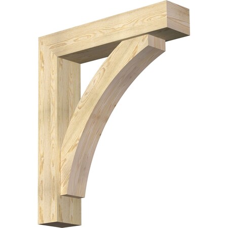 Ekena Millwork Thorton Block Rough Sawn Bracket w/ Offset Brace, Douglas Fir, 8"W x 38"D x 44"H BKT0806X38X44THR05RDF